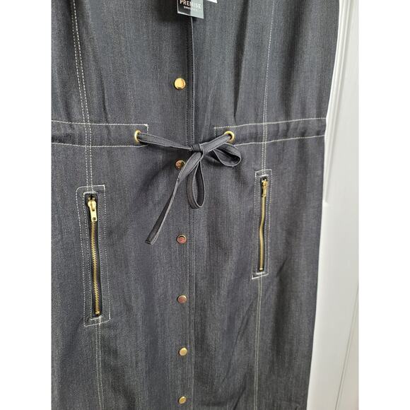 NWT Premise Ellwood Denim Indigo Utility Dress Size 8 - Picture 4 of 8